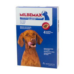 Milbemax Kauwtabletten Hond Groot Chewy 4 Tabl. 5-75kg 4 St -hondenvoer Verkoopwinkel 90581