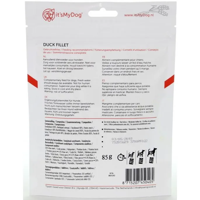 It's My Dog Duck Fillet - 85 Gram 4 It's My Dog Duck Fillet - 85 Gram - Afbeelding 2